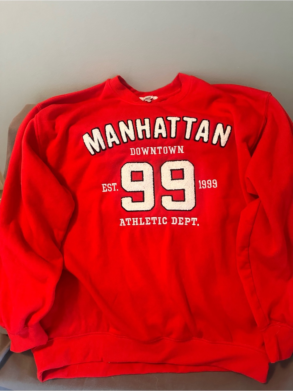 Manhattan Athletic Dept. '99 Red Crewneck Sweatshirt